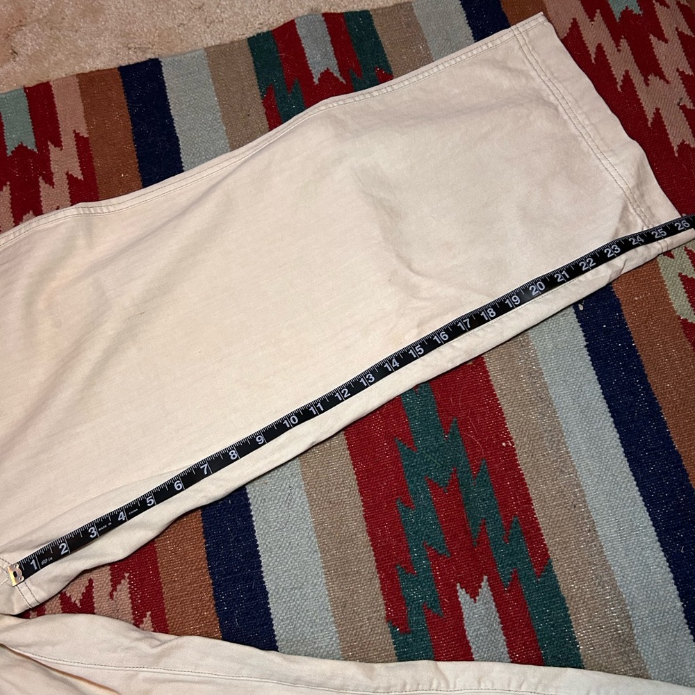 FREE PEOPLE Women's' Beige Sunday Skies Straight Wide Leg Cotton Boho Pants 12 - Picture 8 of 9